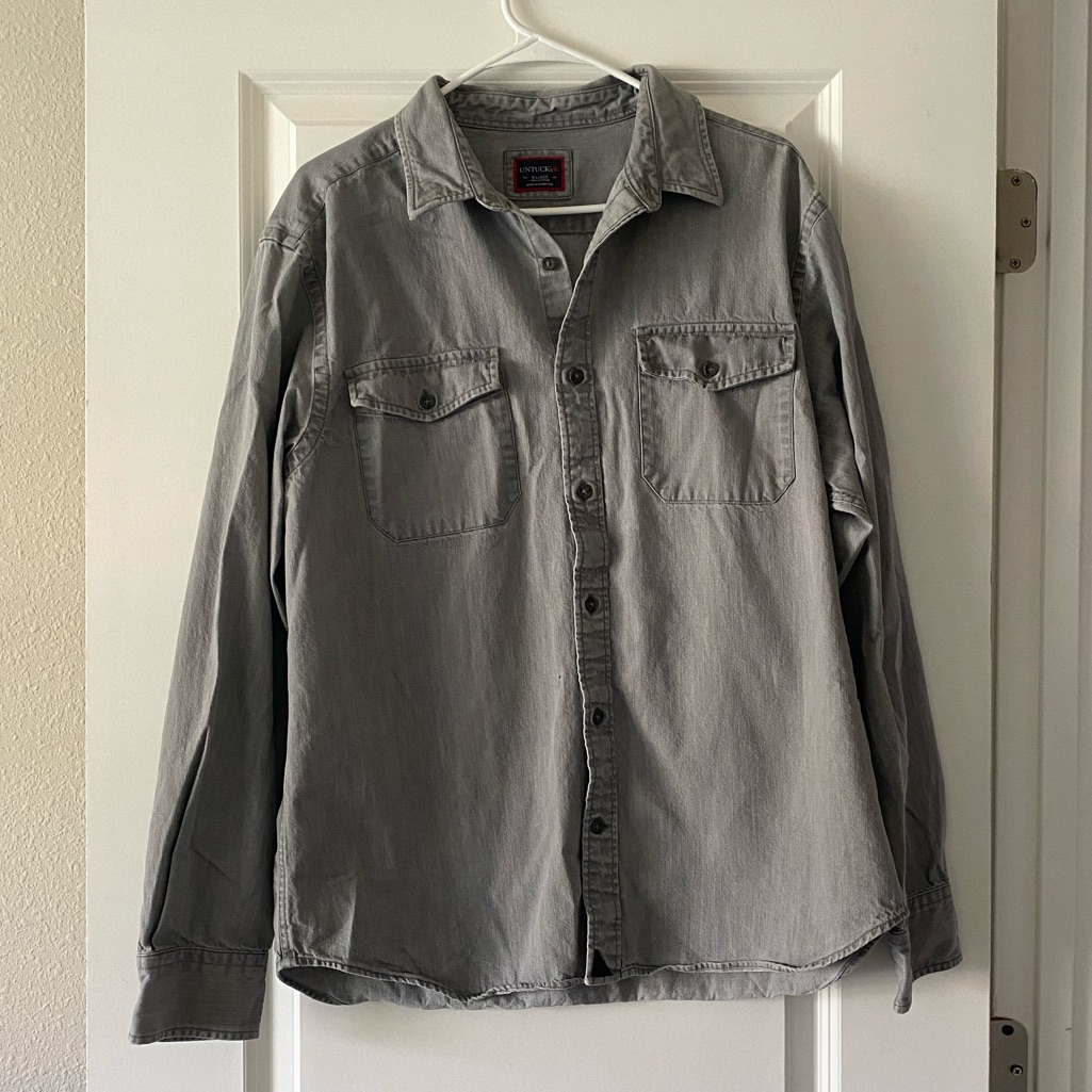 Gray Button Down With Double Pockets